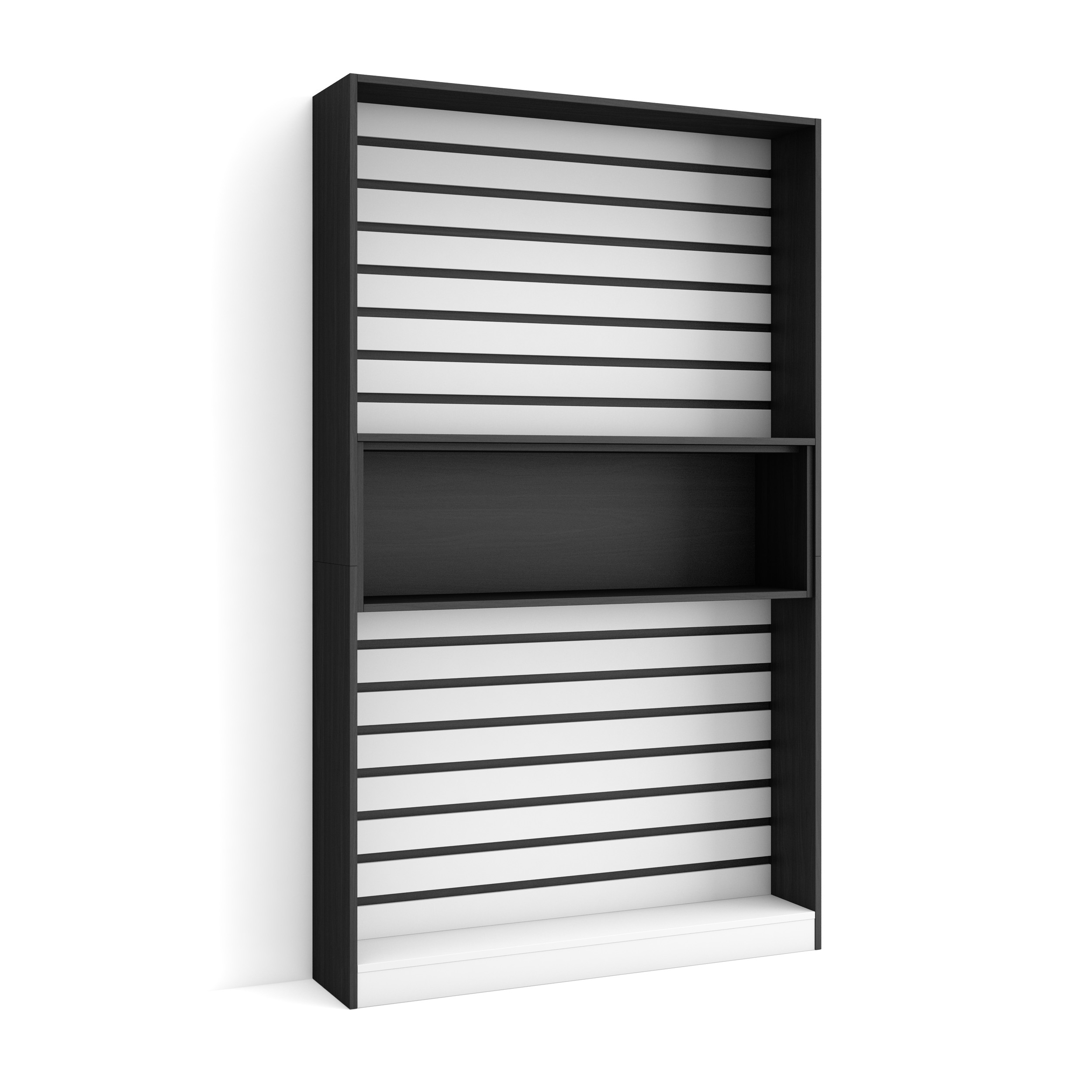 Librería estantería, 110x186x25cm, Blanco y negro