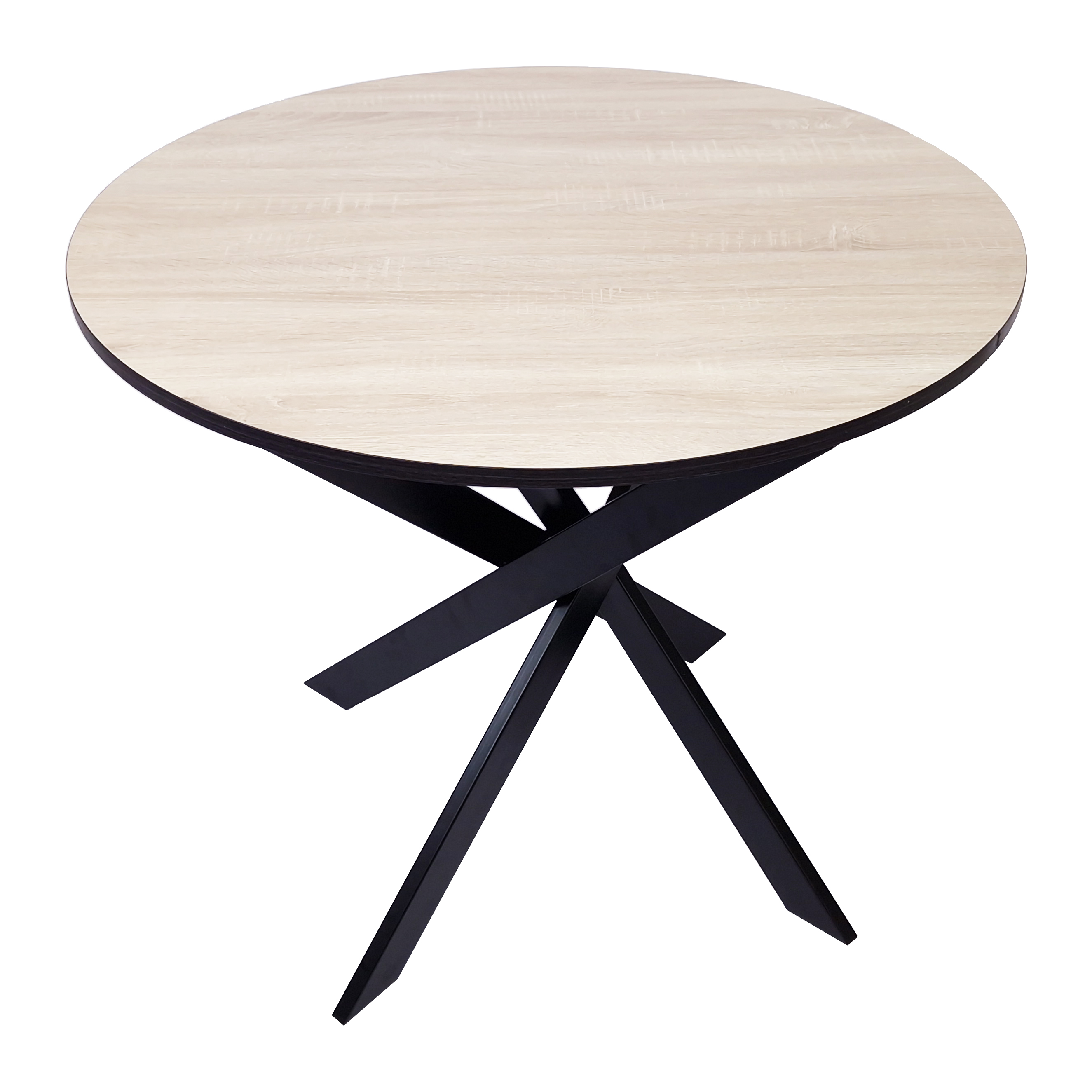 Mesa de comedor redonda Ø90cm ZEN color roble/negro