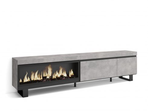 Mueble TV, 237x57x35cm, Chimenea eléctrica...