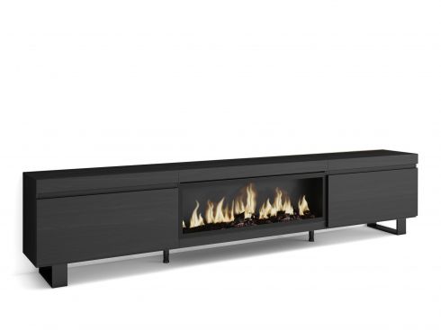 Mueble TV, 267x57x35cm, Chimenea eléctrica...