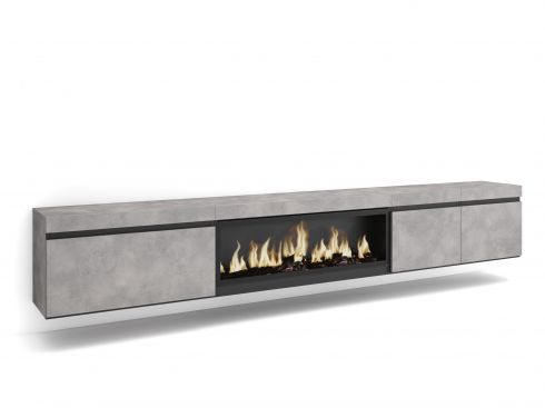 Mueble TV, 288x45x35cm, Chimenea eléctrica...