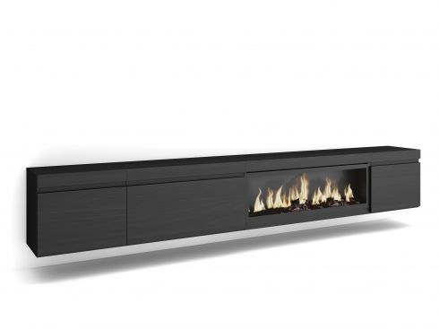 Mueble TV, 288x45x35cm, Chimenea eléctrica...