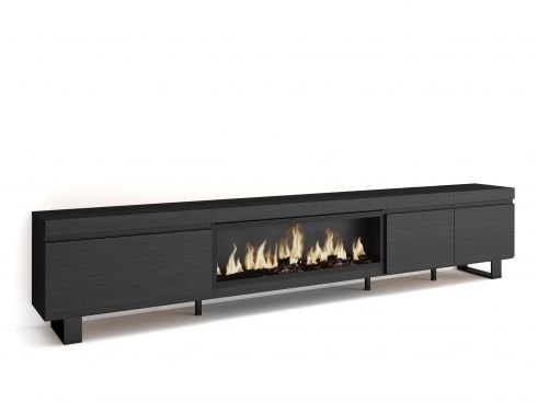 Mueble TV, 288x57x35cm, Chimenea eléctrica...