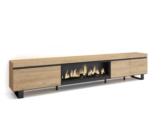 Mueble TV, 288x57x35cm, Chimenea eléctrica...