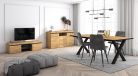 Conjunto Mesa 200 Canto negro pata X  | Mueble TV140, Buffet