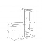 Consola entrada, mueble 130x145x35cm, Recibidor, Vestidor abierto, Blanco