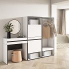 Consola entrada, mueble 190x145x35cm, Recibidor, Zapatero, Vestidor abierto, Blanco