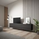 Mueble TV, 240x45x35cm, suspendido, Negro