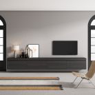 Mueble TV, 320x45x35cm, suspendido, Negro