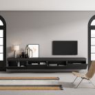 Mueble TV, 320x45x35cm, suspendido, Negro