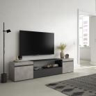Mueble TV, 200x45x35cm, Cemento y Negro