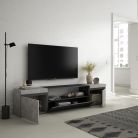 Mueble TV, 200x45x35cm, Cemento y Negro