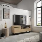 Mueble TV, 150x35x57, Roble, Diseño industrial