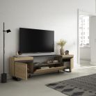 Mueble TV, 200x57x35, Roble, Tall, Industrial