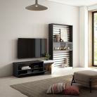 Muebles de Salón para TV, Blanco y negro , Chimenea eléctrica