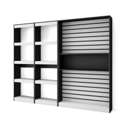 Librería estantería, 230x186x25cm, Blanco y...