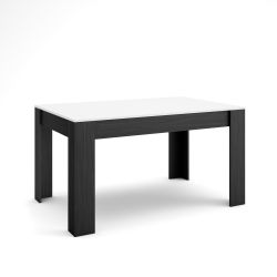 Mesa Comedor, 140x90x76 cm, Blanco y negro