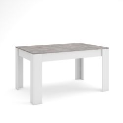 Mesa Comedor, 140x90x76 cm, Cemento y blanco