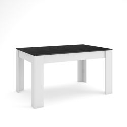 Mesa Comedor, 140x90x76 cm, Negro y blanco