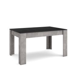 Mesa Comedor, 140x90x76 cm, Negro y cemento