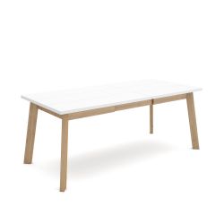 Mesa Comedor, Blanco, Patas de madera