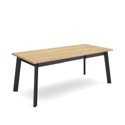 Mesa Comedor, Roble y negro, Patas de madera