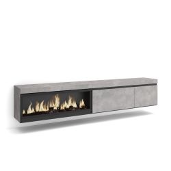 Mueble TV, 237x45x35cm, Chimenea eléctrica...