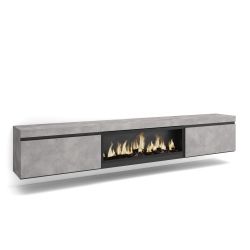 Mueble TV, 267x45x35cm, Chimenea eléctrica...