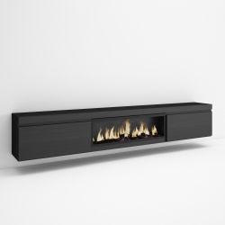 Mueble TV, 267x45x35cm, Chimenea eléctrica...