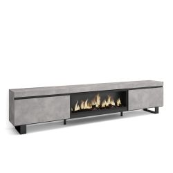 Mueble TV, 267x57x35cm, Chimenea eléctrica...