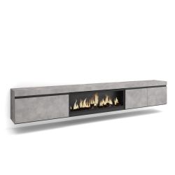 Mueble TV, 288x45x35cm, Chimenea eléctrica...