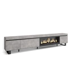 Mueble TV, 288x57x35cm, Chimenea eléctrica...