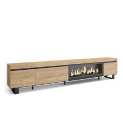 Mueble TV, 288x57x35cm, Chimenea eléctrica...