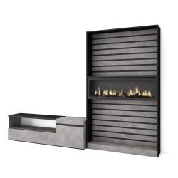 Muebles de Salón para TV, Cemento, Chimenea...