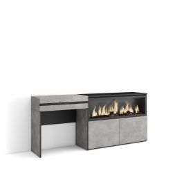 Tocador, 177x75x35cm, Chimenea eléctrica XXL,...