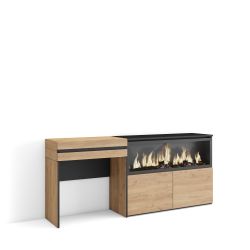 Tocador, 177x75x35cm, Chimenea eléctrica XXL,...