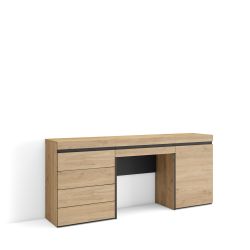 Tocador, 177x75x35cm, Cómoda, Cajonera, Roble